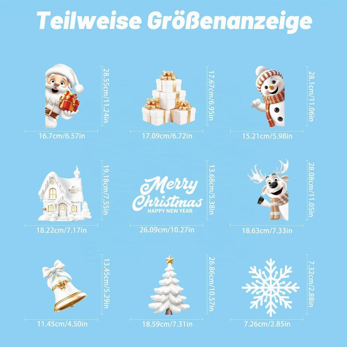 Weihnachts Fenstersticker – 146 Aufkleber für festliche Deko
