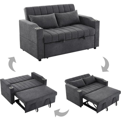 2-Sitzer Schlafsofa mit Getränkehaltern & verstellbarer Rückenlehne