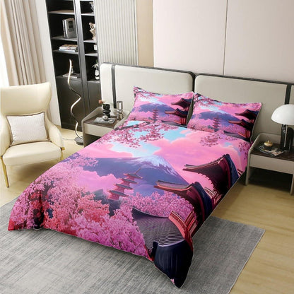 Baumwoll Bettbezug Set Kirschblüten Japanischer Stil 220x240
