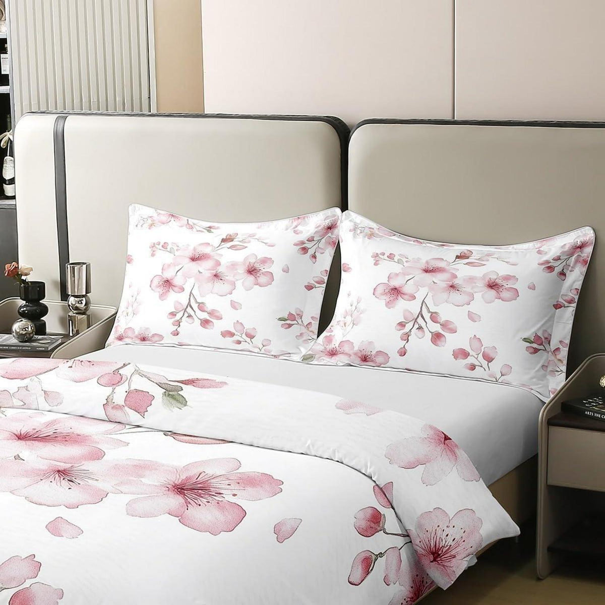 100% Baumwolle Sakura Bettwäsche Set Kinder Rosa Weiß