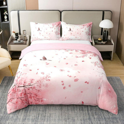 Baumwoll Bettbezug Set Kirschblüten Japanisch Rosa 200x200