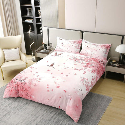 Baumwoll Bettbezug Set Kirschblüten Japanisch Rosa 200x200