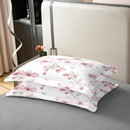 100% Baumwoll Bettbezug Set Sakura Kirschblüte Rosa Weiß