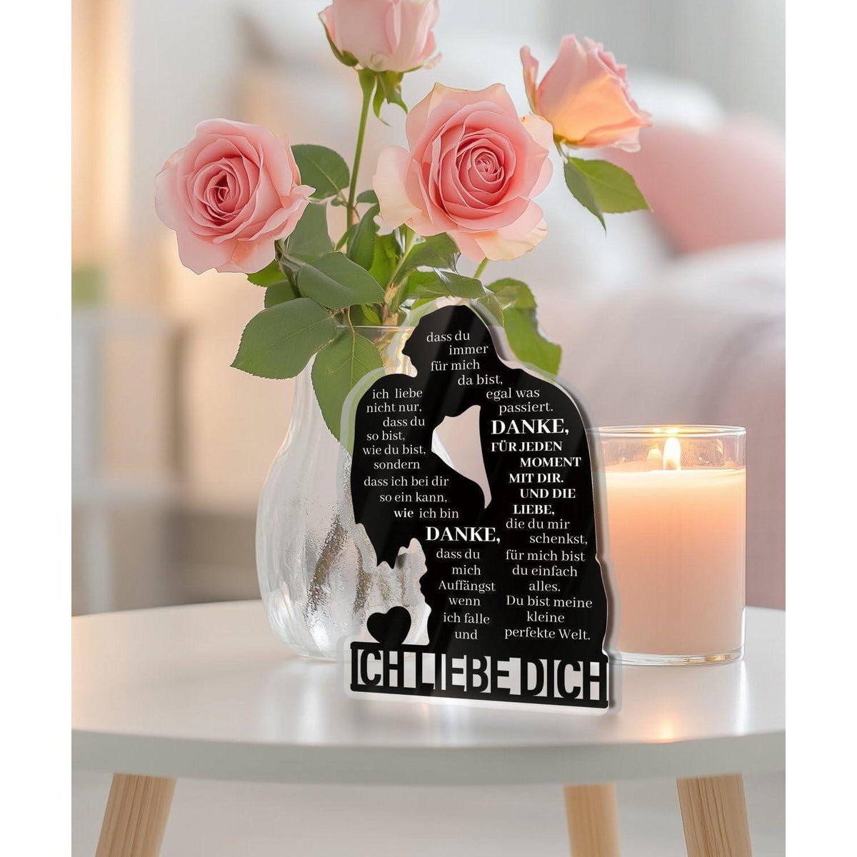 Acrylschild "Ich liebe dich" – Geschenk für Partner