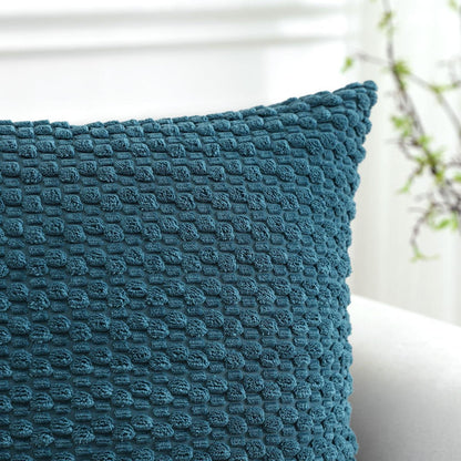 Cord Kissenbezug 60x60cm Staubiges Blau - Boho Deko Kissenhülle