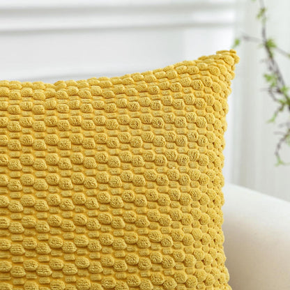 Cord Kissenbezug 50x50cm Senfgelb – Boho Deko Kissenhülle