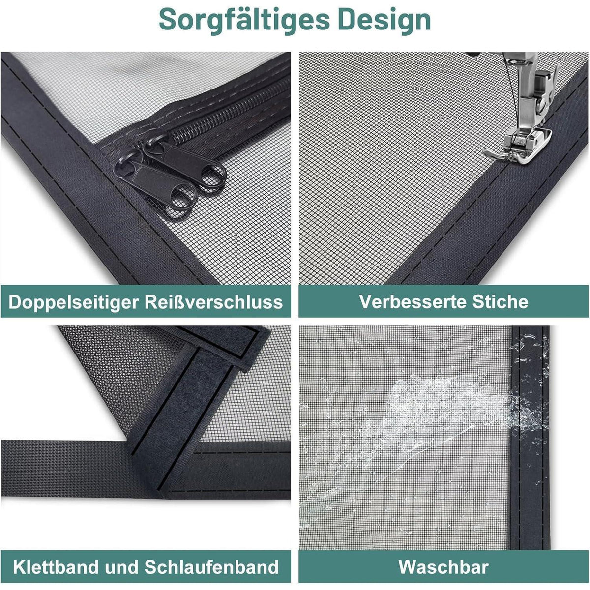 Katzengittertür verstärkt – Reißverschluss, 90x200cm