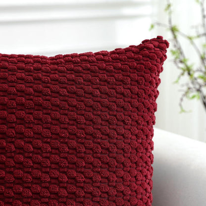 Cord Kissenbezug 45x45cm Burgund - 3D Bubble Boho Deko