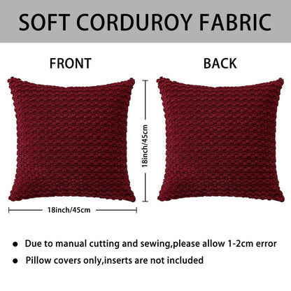 Cord Kissenbezug 45x45cm Burgund - 3D Bubble Boho Deko