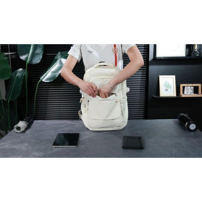 Schulrucksack Groß Grau mit Laptopfach – Wasserfester Tagesrucksack