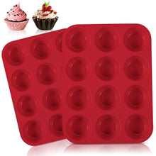 2er-Set Silikon Muffinbackform für 24 Muffins – Rot