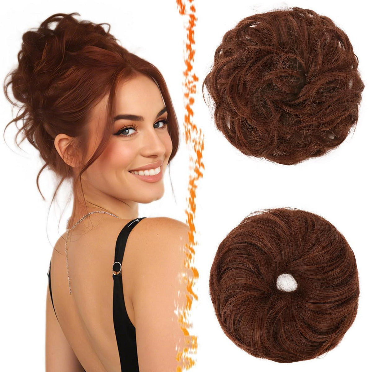 2x Messy Bun Haarteil – Auburn Dutt Extensions für Damen