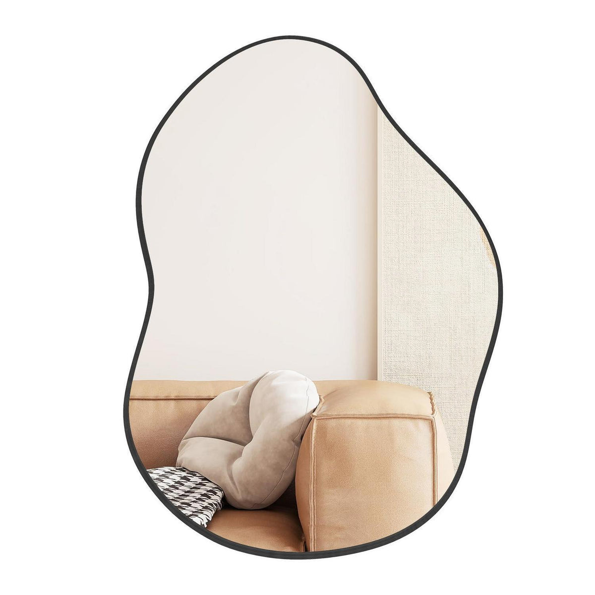 Asymmetrischer Wandspiegel mit Metallrahmen & HD-Glas