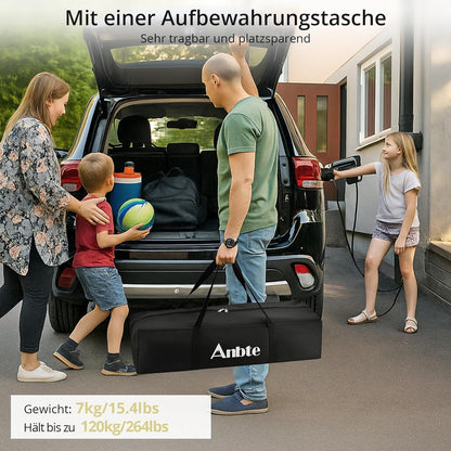 Rolltisch Campingtisch 122x60cm X-Frame 120kg Tragkraft mit Netzkorb