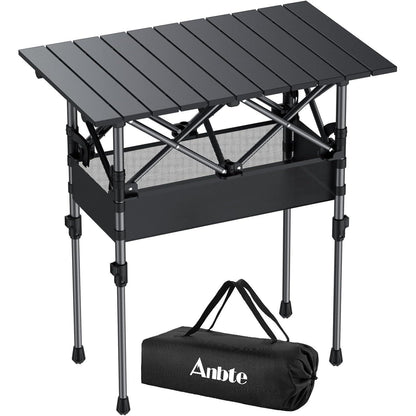 Aluminium Campingtisch 64x40cm, 2 Höhen, mit Netz & Tasche
