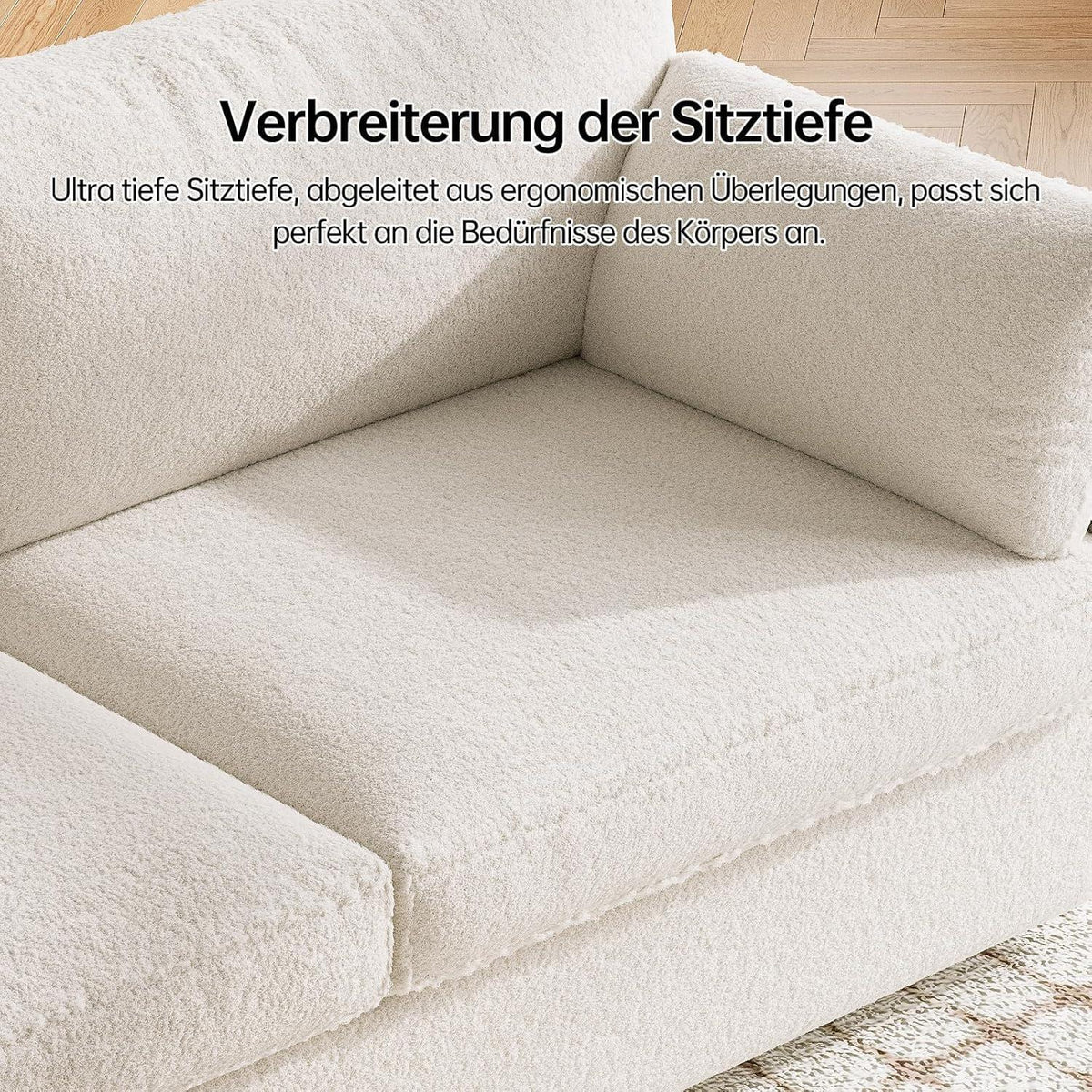 3-Sitzer Stoffsofa Beige – Bequemes Polstersofa für Wohnzimmer