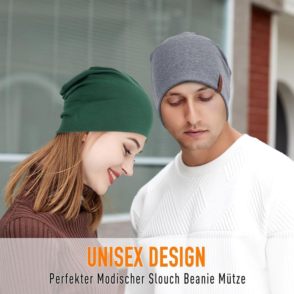 Baumwoll Beanie Mütze Damen Herren – Dunkelgrün, Atmungsaktiv & Vielseitig