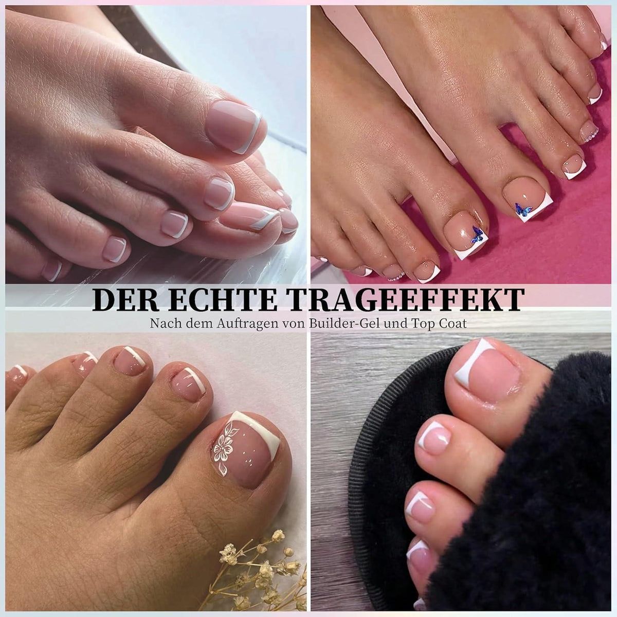 240er Set Französische Falsche Fußnägel mit Zubehör