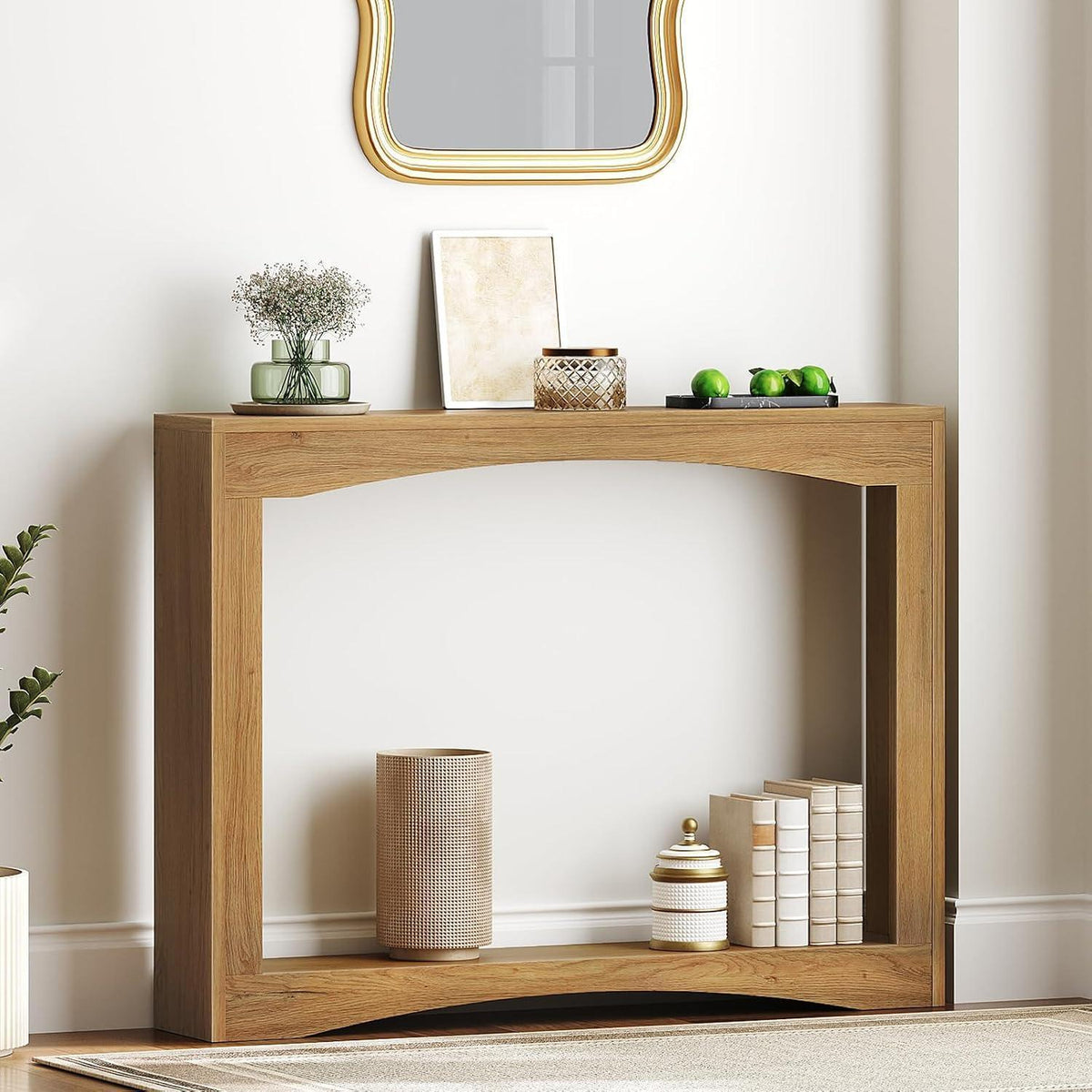 Konsolentisch 100 cm – Vintage Holzoptik für Flur & Wohnzimmer