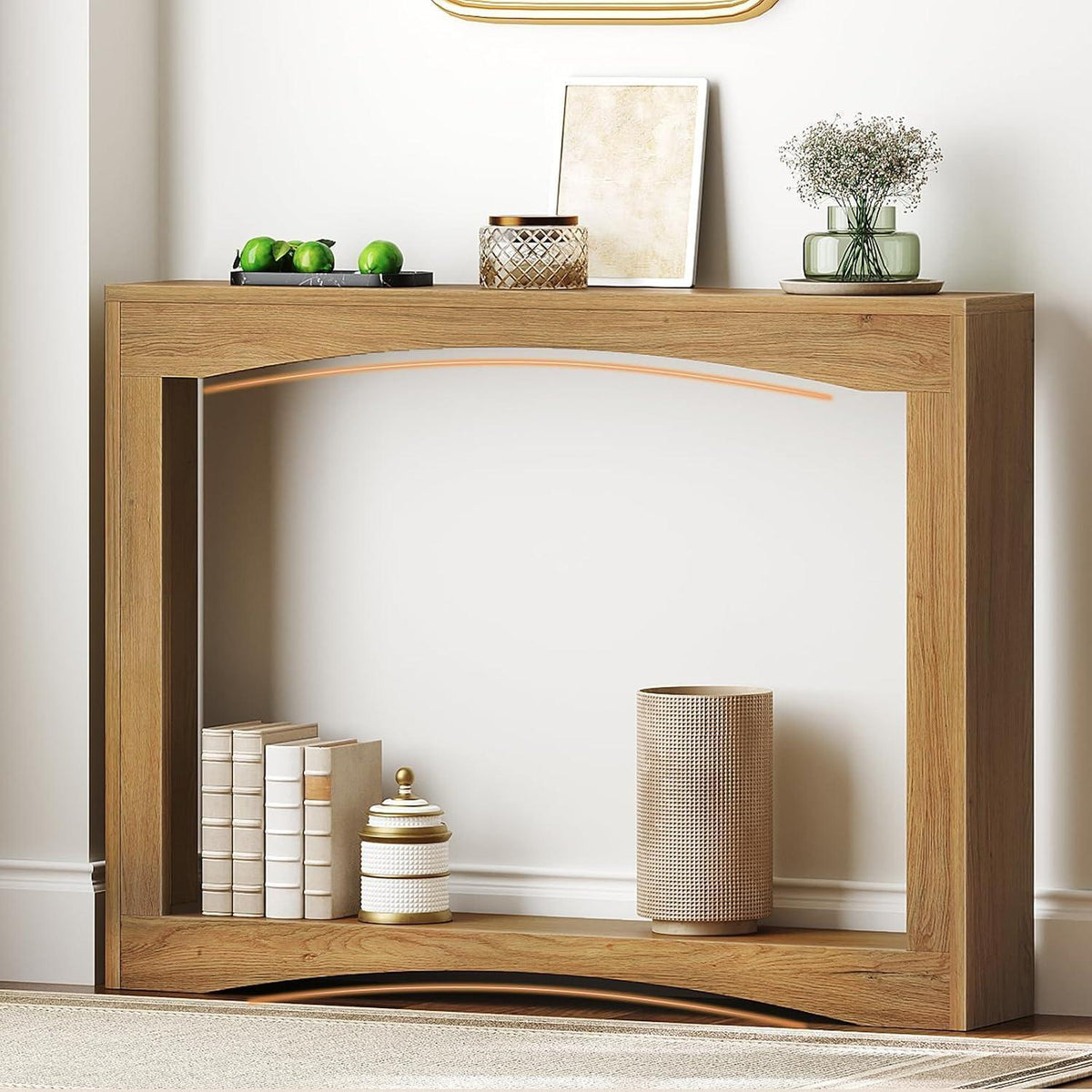 Konsolentisch 100 cm – Vintage Holzoptik für Flur & Wohnzimmer