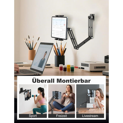 Tablet Wandhalterung 360° Drehbar, Verstellbar für iPad & Co.