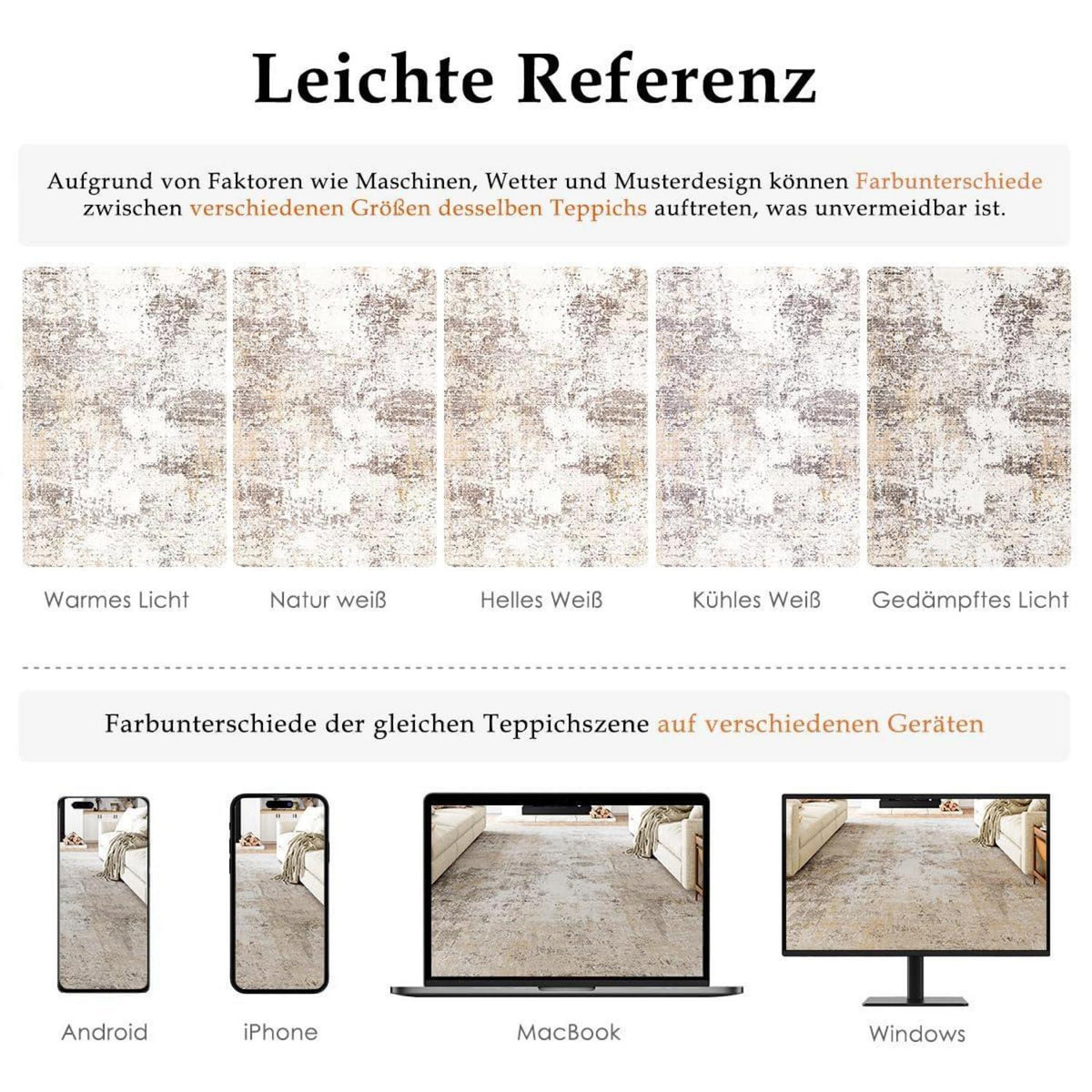 Beiger Grau Teppich 300x400cm – Waschbar & Rutschfest