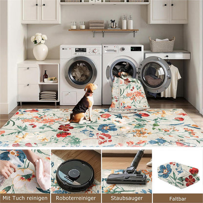 Läufer Flur Teppich 80x400cm Beige Waschbar – Rutschfest & Modern