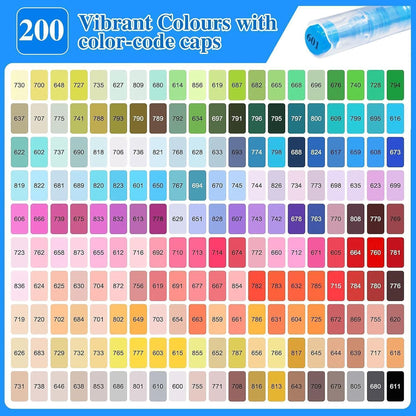 Acrylmarker Set 200 Farben – Pinselspitze für Stein, Holz & mehr