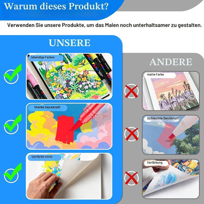 Acrylmarker Set 200 Farben – Pinselspitze für Stein, Holz & mehr