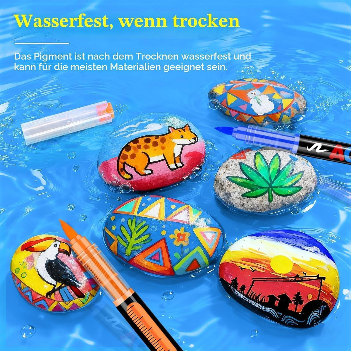 Acrylmarker Set 240 Farben – Pinselspitze, Wasserfest & Vielseitig