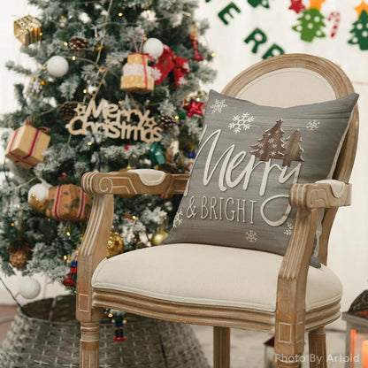 Weihnachtliche Kissenbezüge 4er Set, 40x40 cm, Grau