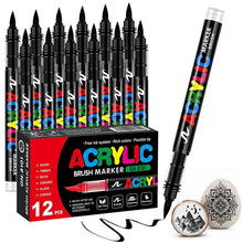 Acrylmarker Set Schwarz – 12 Stifte für Stein, Holz & mehr