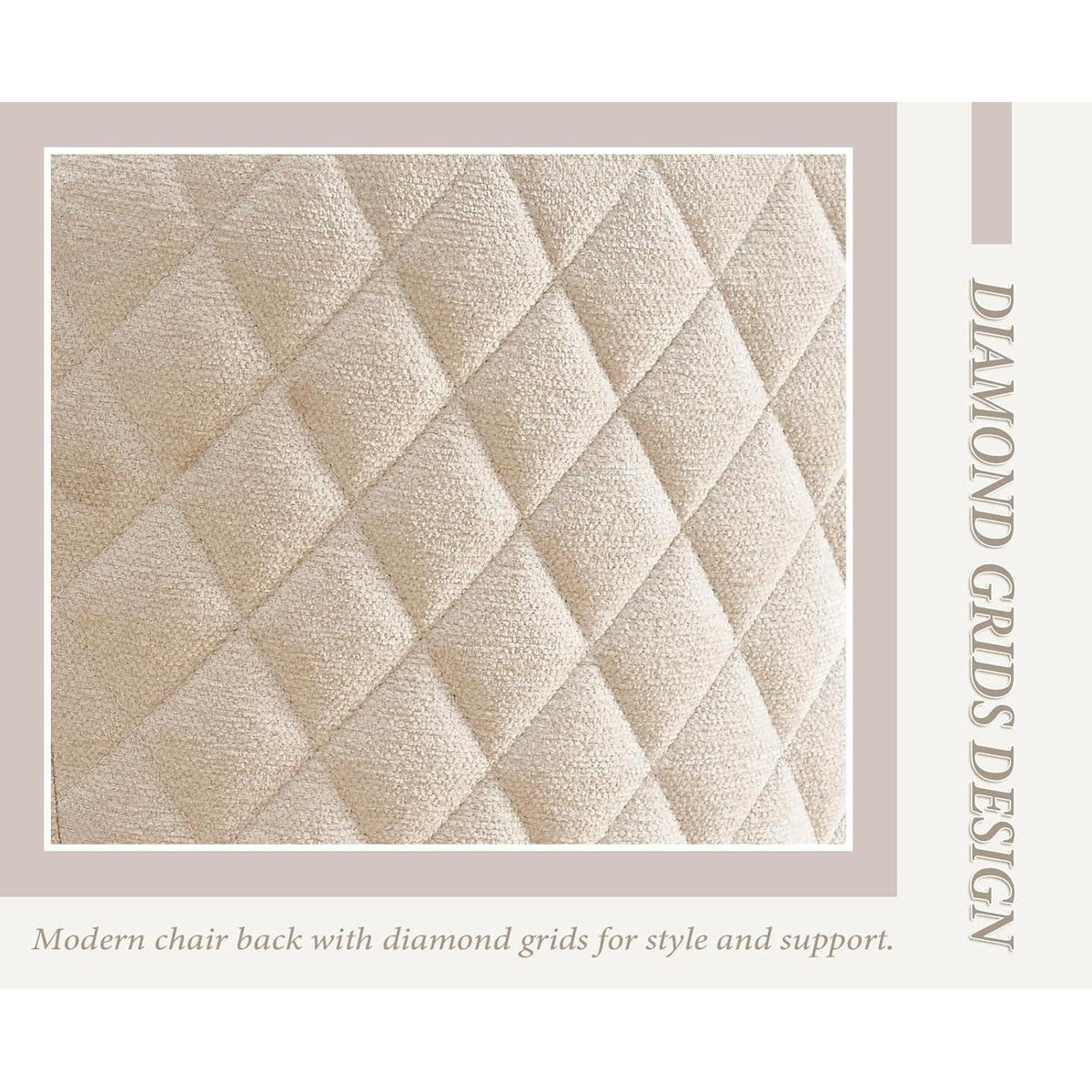 Gepolsterte Esszimmerstühle 2er Set mit Armlehnen, Beige