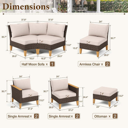 Polyrattan Lounge Set wetterfest, 20% dicker, wasserdichte Kissen