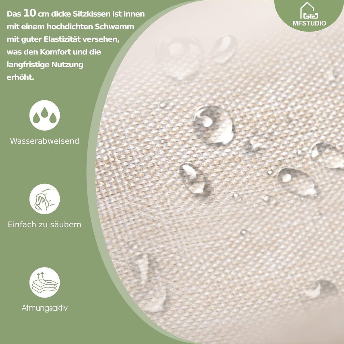Polyrattan Lounge Set wetterfest, 20% dicker, wasserdichte Kissen