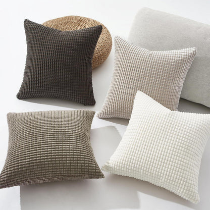 Herbst Kissenbezüge 4er-Set Boho Grau 40x40 cm