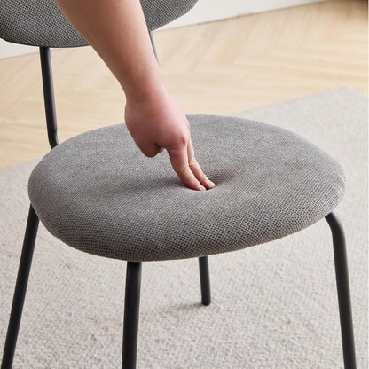 Runder Esstisch Set (100cm) mit 6 Stapelstühlen Dunkelgrau