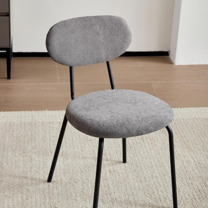 Runder Esstisch Set (100cm) mit 6 Stapelstühlen Dunkelgrau