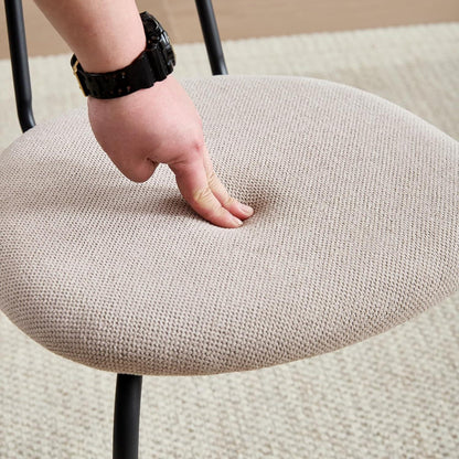 Runder Esstisch Set 100cm Holz + 6 Stapelbare Stühle Hell/Khaki
