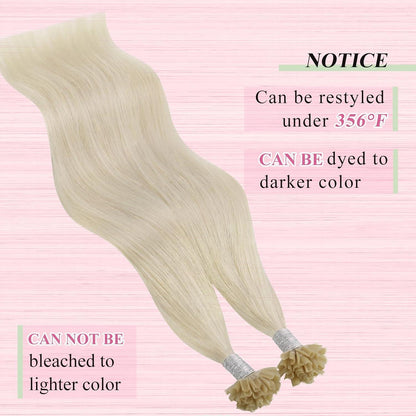 Echthaar Bonding Extensions Platinblond 55cm - U Tip