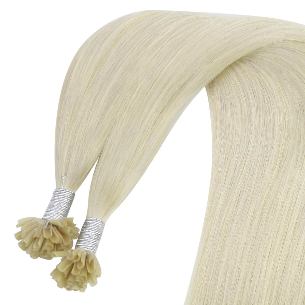 Echthaar Bonding Extensions Platinblond 55cm - U Tip