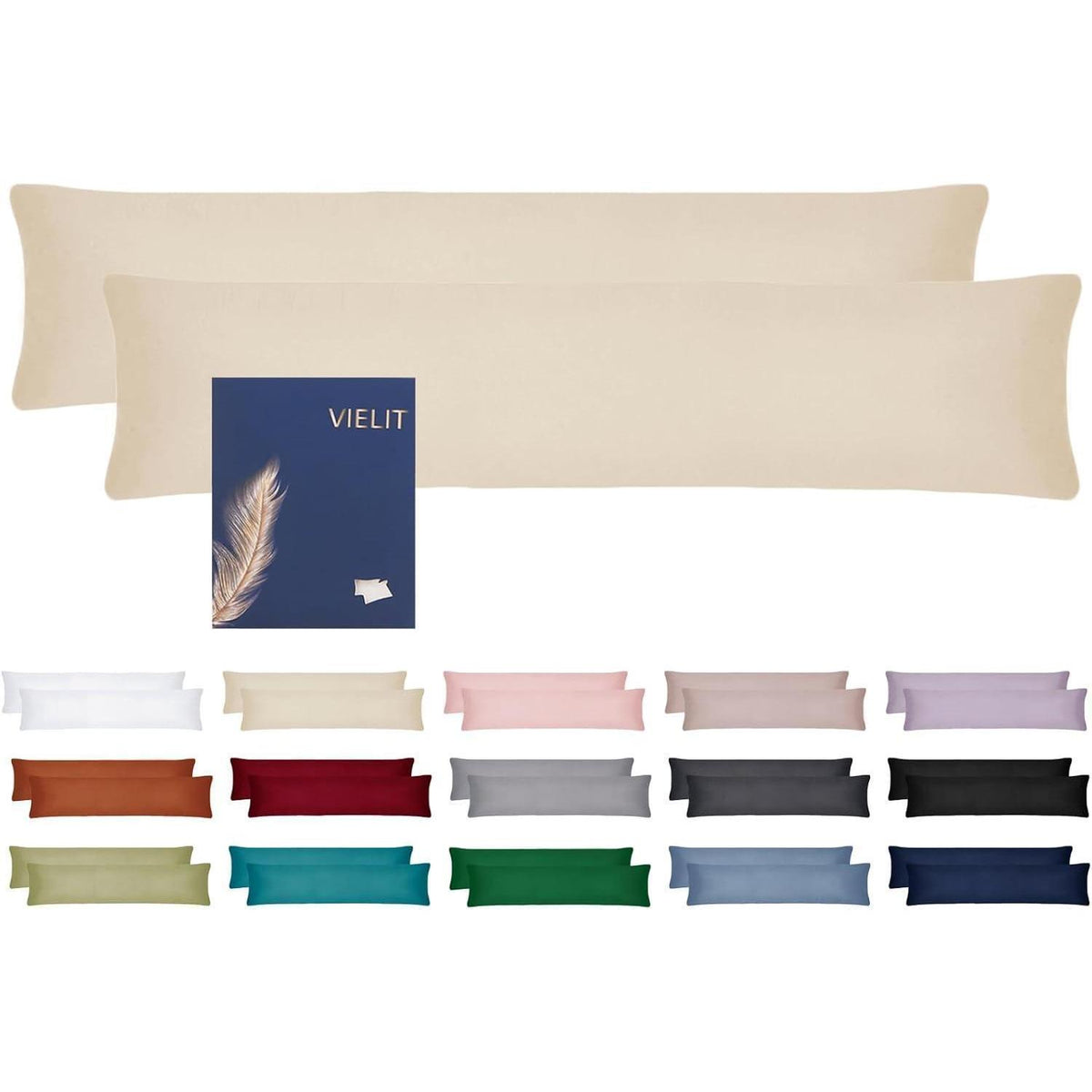 Seitenschläfer Kissenbezug 2er Set 40x145 cm – Weich & Öko-Zertifiziert