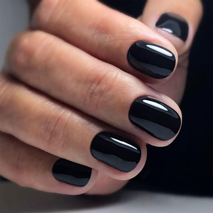 240 Press On Nägel Schwarz Quadratisch Kurz – DIY Nageldesign