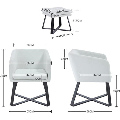 Loungesessel mit Ottomane – Beiger Samt Relaxsessel Modern