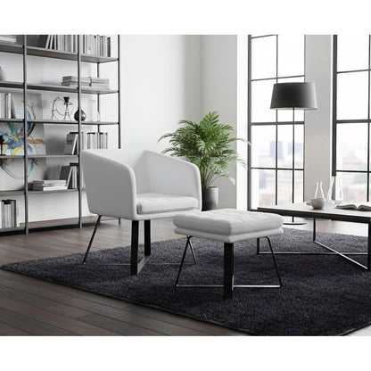 Loungesessel mit Ottomane – Beiger Samt Relaxsessel Modern