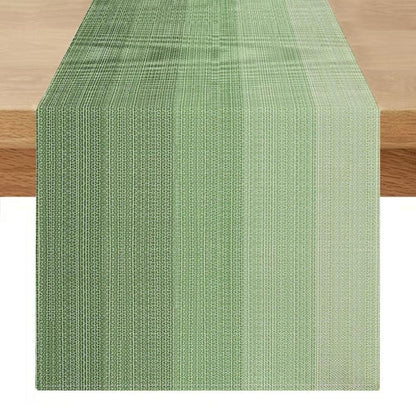 Tischläufer abwaschbar 40x140 cm Leinen Boho Eukalyptus Grün