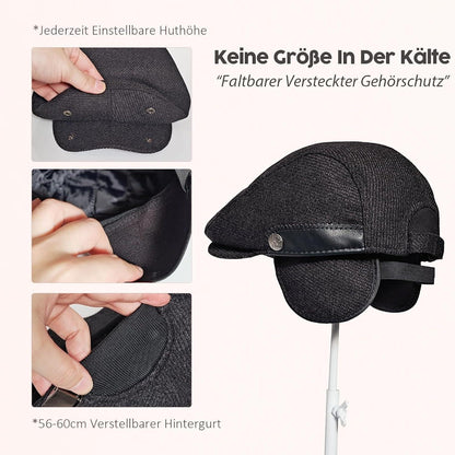 Verstellbare Herren Wintermütze mit Ohrenklappen - Dunkelgrau