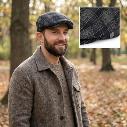 Verstellbare Herren Wintermütze mit Ohrenklappen – Schwarz