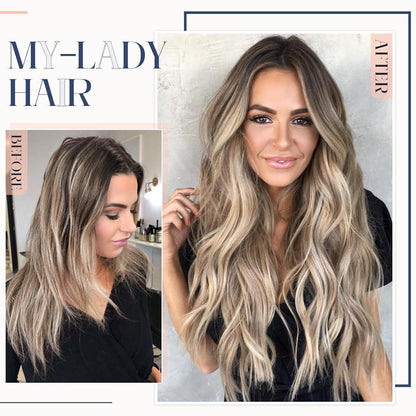 Echthaar Extensions Bondings 55 cm #12P613 Goldbraun & Blond