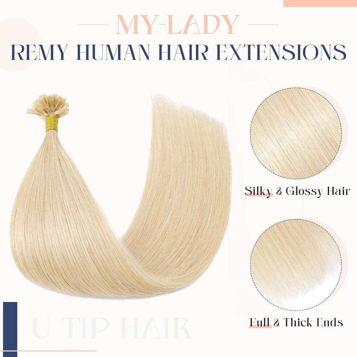 Echthaar Extensions Bondings Platinblond 55cm - Remy Haarverlängerung